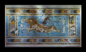 cBCE 1525 Knossos, Crete ''Minoan'' Bull-Leaper fresco
